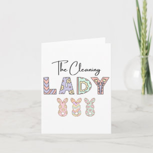 Cute Cleaning Lady - Easter  Card