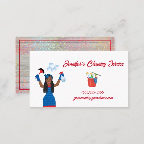 Cute Cleaning Maid Housecleaning Service Business Card