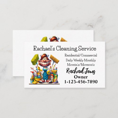 Cute Cleaning Service Business Card