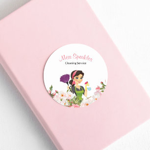 Cute Cleaning Service Maid Business Sticker