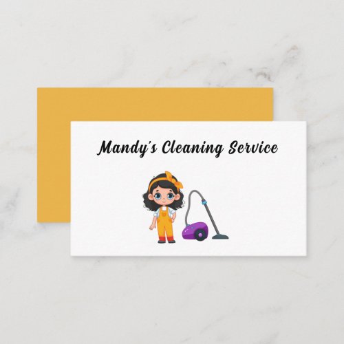 Cute Cleaning Service Maid Vacuum Business Card