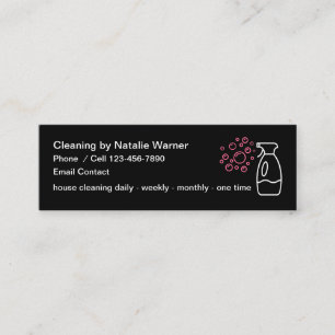 Cute Cleaning Service Simple Design Mini Business Card