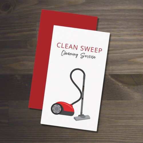 Cute Cleaning Service Vacuum Supplies Business Card