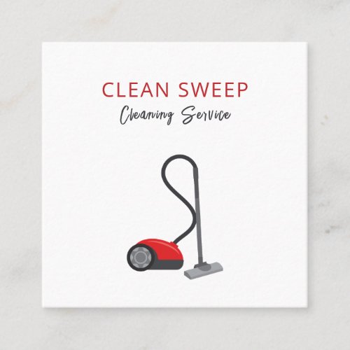 Cute Cleaning Service Vacuum Supplies Square Business Card