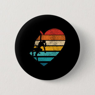 Cute Climbing Female Design Retro Heart Shape Vint Button