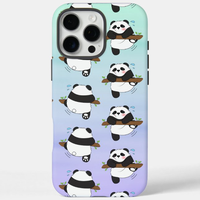 Cute Climbing Panda Double Side Front Back Case-Mate iPhone Case (Back)