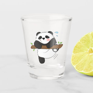 Cute Climbing Panda Double Side Front Back Shot Glass