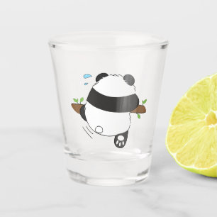 Cute Climbing Panda Double Side Front Back Shot Glass