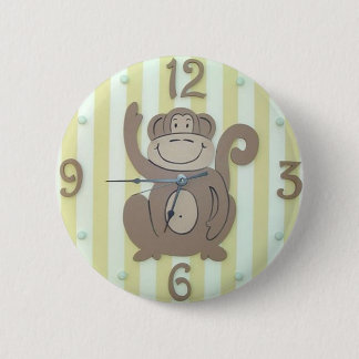 Cute Clock Style Kids Button - "My Monkey"
