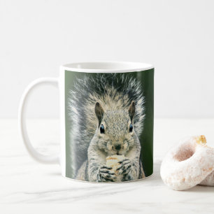 Cute Close Up of a Squirrel Snacking Wildlife Art Coffee Mug