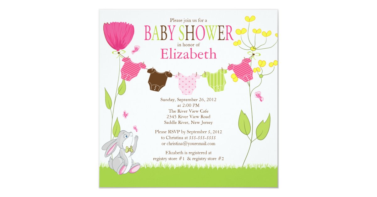 Clothesline Baby Shower Invitations 9