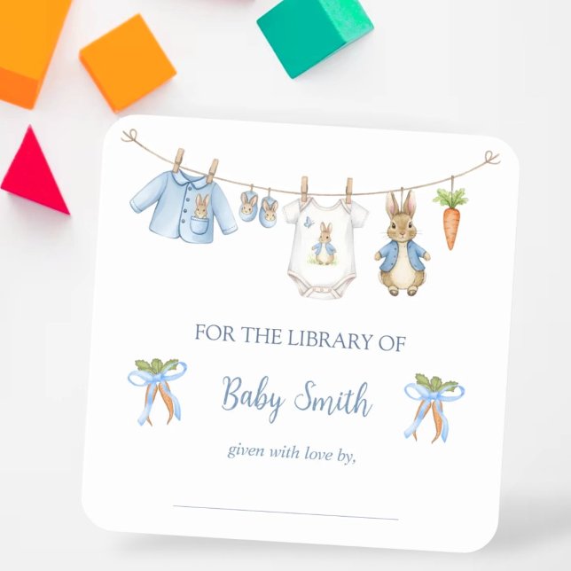 Cute Clothesline Peter the Rabbit Book Plate (Creator Uploaded)