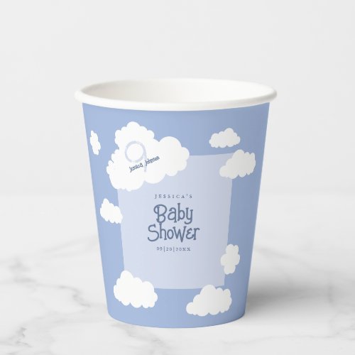 Cute Cloud 9 Nine Baby Shower Whimsical Party Paper Cups