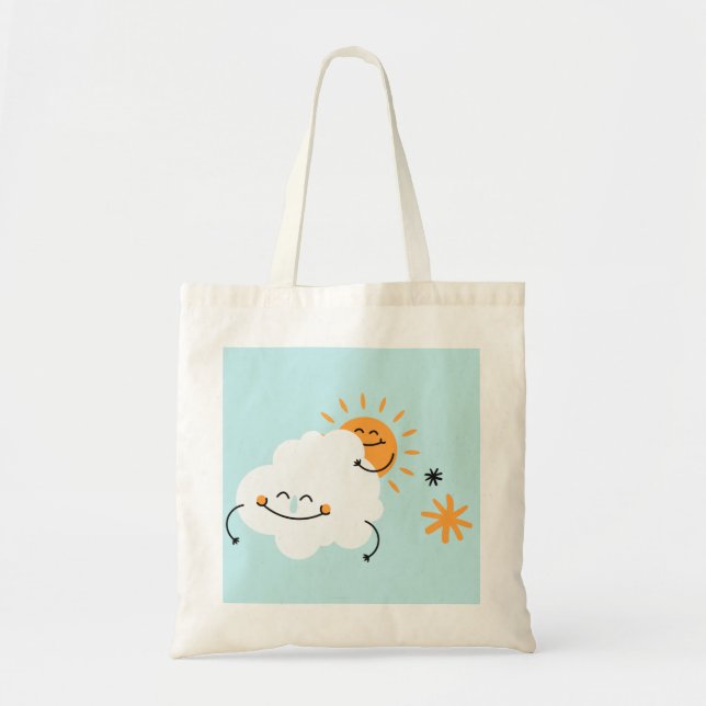 Cute Cloud And Sun Tote Bag (Front)