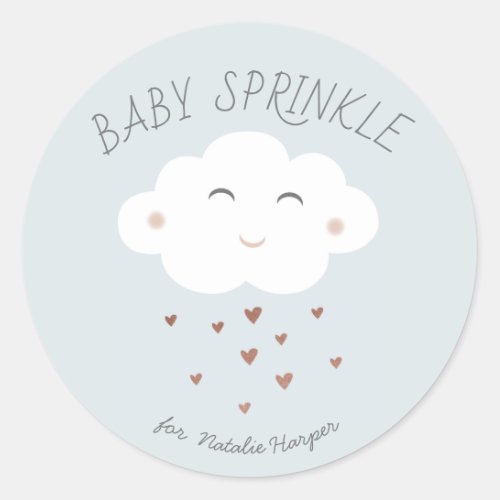 Cute cloud baby shower classic round sticker