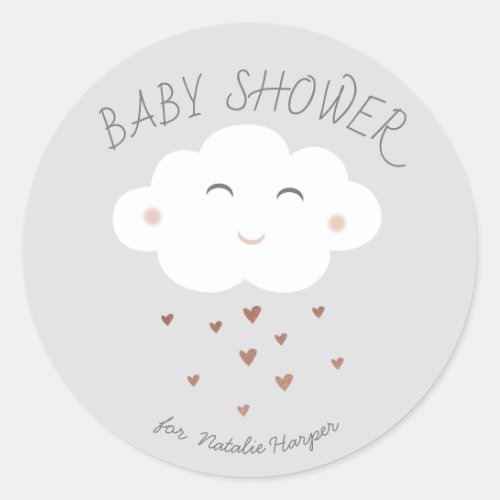 Cute cloud baby shower sticker