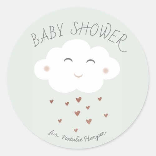 Cute cloud baby shower sticker