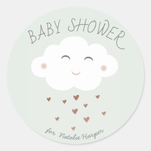 Cute cloud baby shower sticker