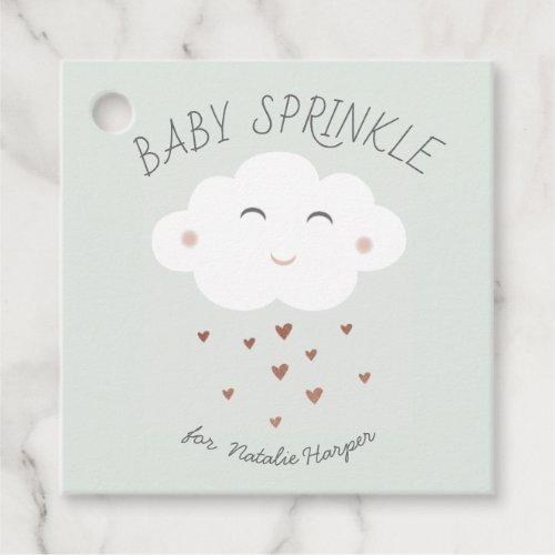 Cute cloud baby sprinkle favor tags