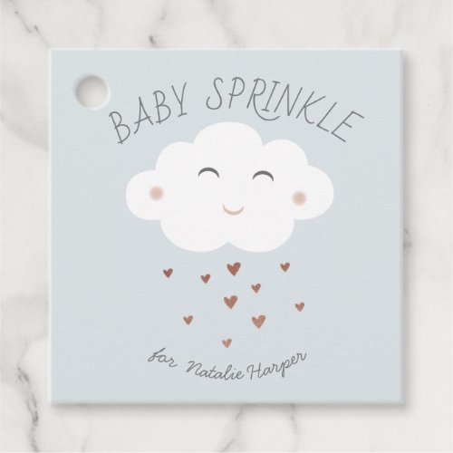 Cute cloud baby sprinkle favor tags