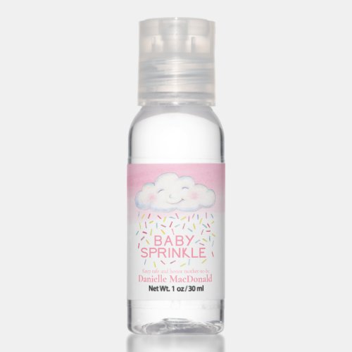 Cute cloud baby sprinkle safety favor hand sanitizer