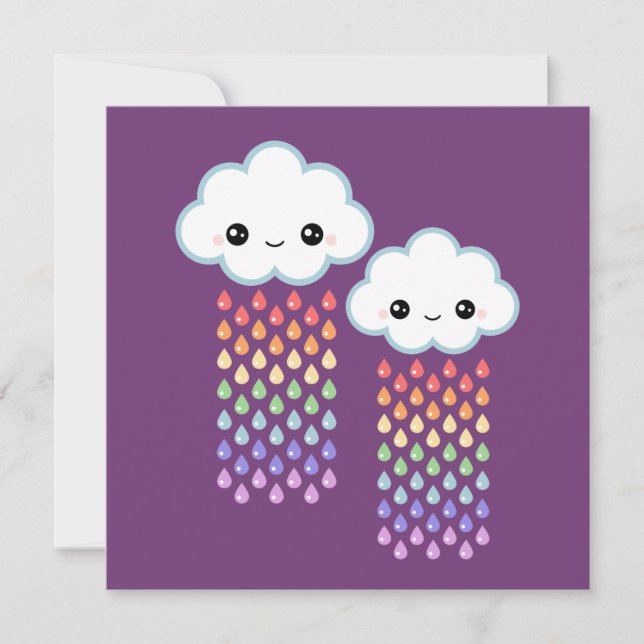 Cute Cloud Birthday Invitation (Front)