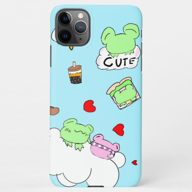 Cute cloud food frog phone case (Back)