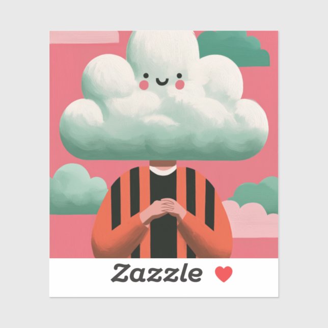 Cute Cloud Head Quirky Surreal Character Sticker (Sheet)