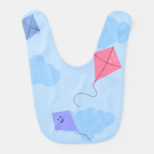 Cute Cloud & Kite Pattern Baby Bib