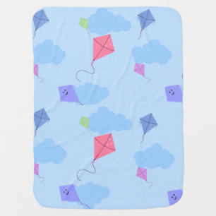 Cute Cloud & Kite Pattern Baby Blanket