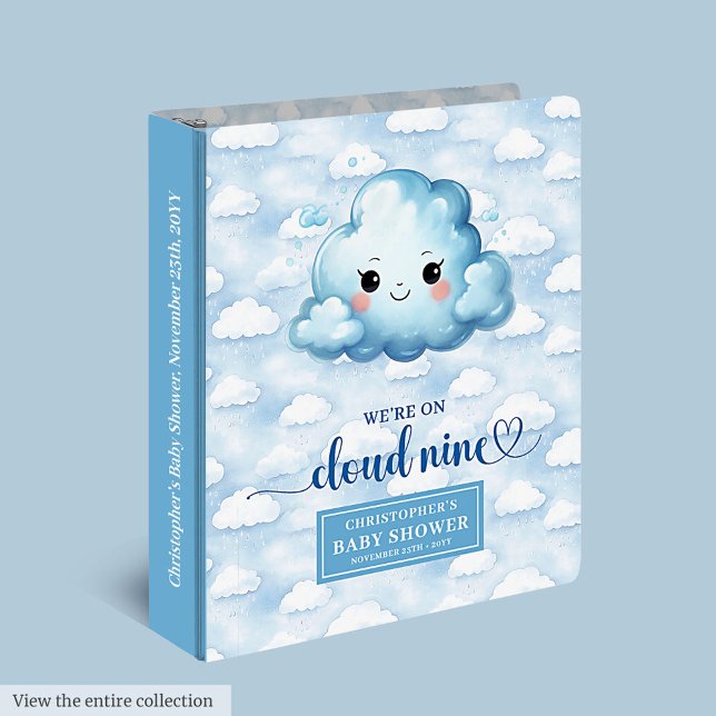 Cute Cloud Nine Baby Boy Photo Album Custom Keepsa 3 Ring Binder (Cute Cloud Nine Baby Boy Photo Album Custom Keepsa 3 ring binder)