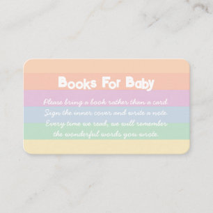 Cute Cloud Raindrops Baby Shower Books For Baby Enclosure Card