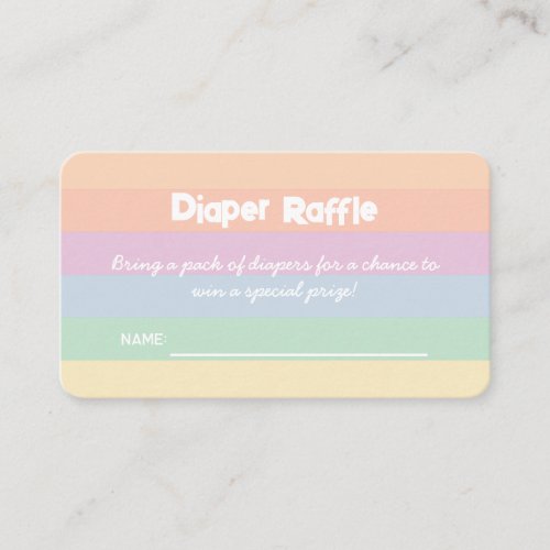 Cute Cloud Raindrops Baby Shower Diaper Raffle Enclosure Card