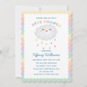 Cute Cloud Raindrops Gender Neutral Baby Shower Invitation (Front)