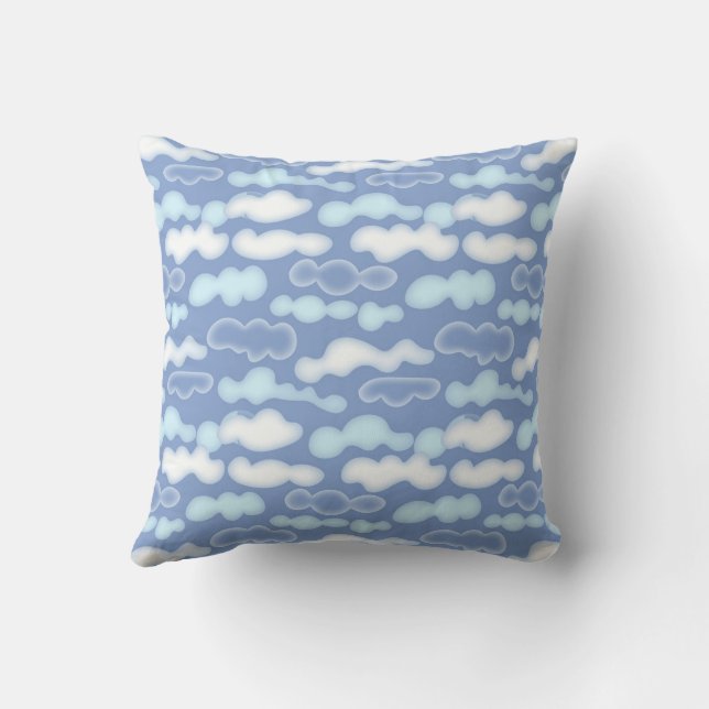 Cute Cloud Sky Pattern Throw Pillow (Back)
