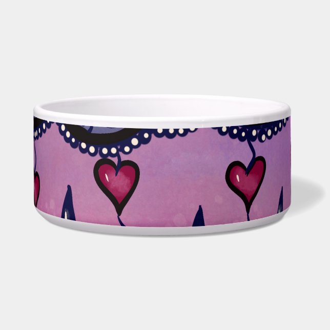 Cute clouds and hearts art bowl (Front)