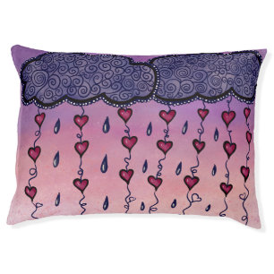 Cute clouds and hearts art pet bed