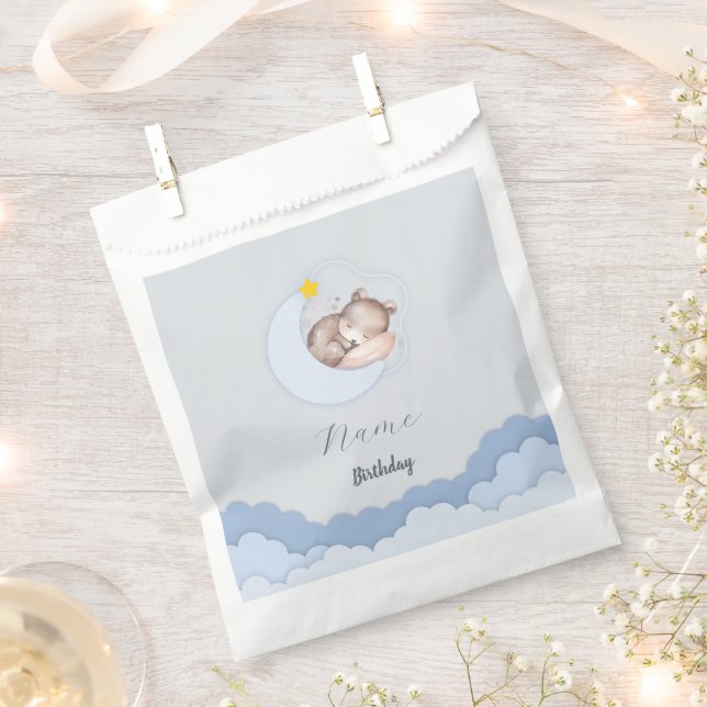 Cute Clouds Birthday Party Decorations Favor Bag (Clipped)