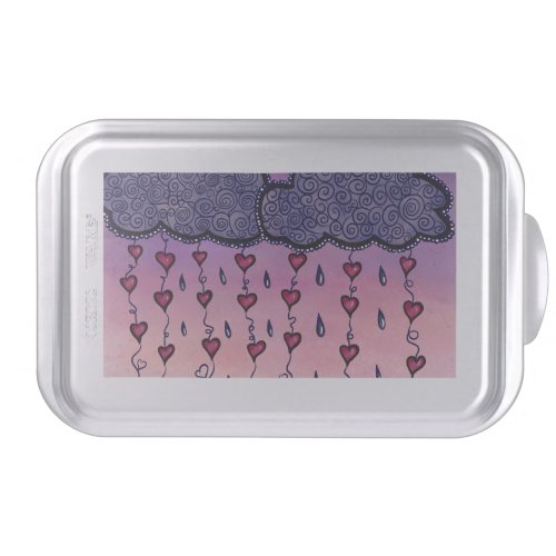 Cute clouds hearts and raindrops cake pan