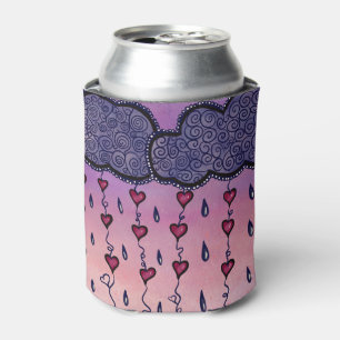 Cute clouds, hearts and raindrops can cooler