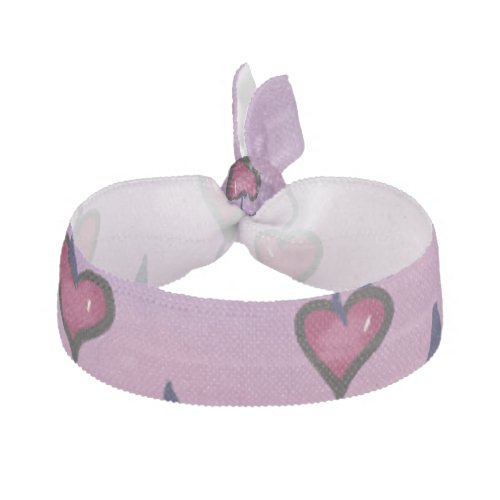 Cute clouds hearts and raindrops Ruler Elastic Hair Tie