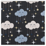 Cute Clouds on Dark Fabric By The Yard Fat Quarter