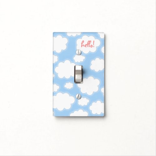 Cute Clouds Pattern Blue Pink Kids Personalized Light Switch Cover