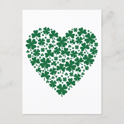 Cute Clover Shamrock Hearts St Patricks Day Gift Postcard