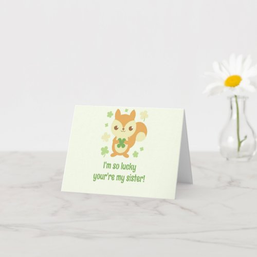 Cute Clover Squirrel Happy Birthday Thank You  Card