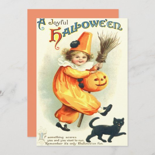 Cute Clown Black Cat Jack O Lantern (Front/Back)