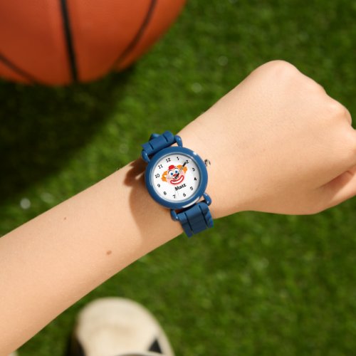 Cute clown face blue silicone boys watch for kids
