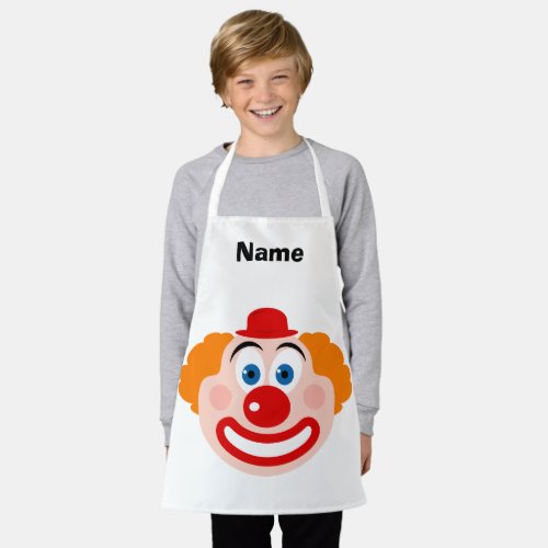 Cute clown face custom drawing apron for kids