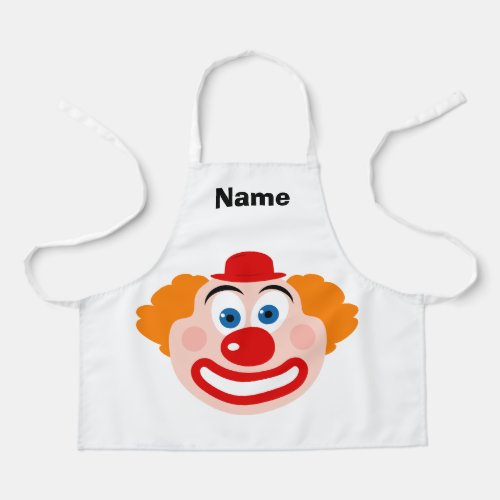 Cute clown face custom drawing apron for kids