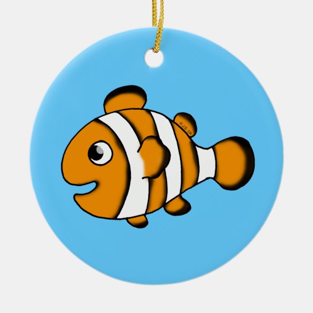 cute clown fish ceramic ornament (Front)